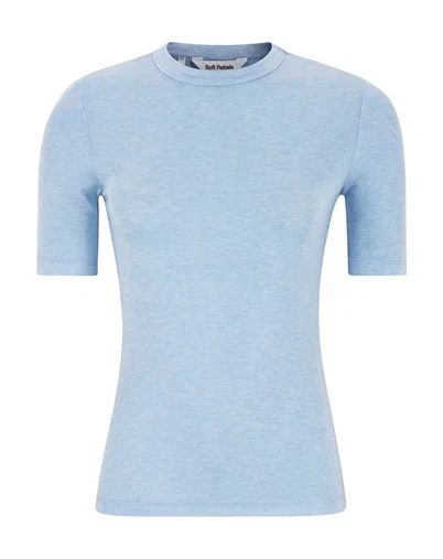 Soft Rebels - SRRoman SS Top - Cashmere Blue Melange 
